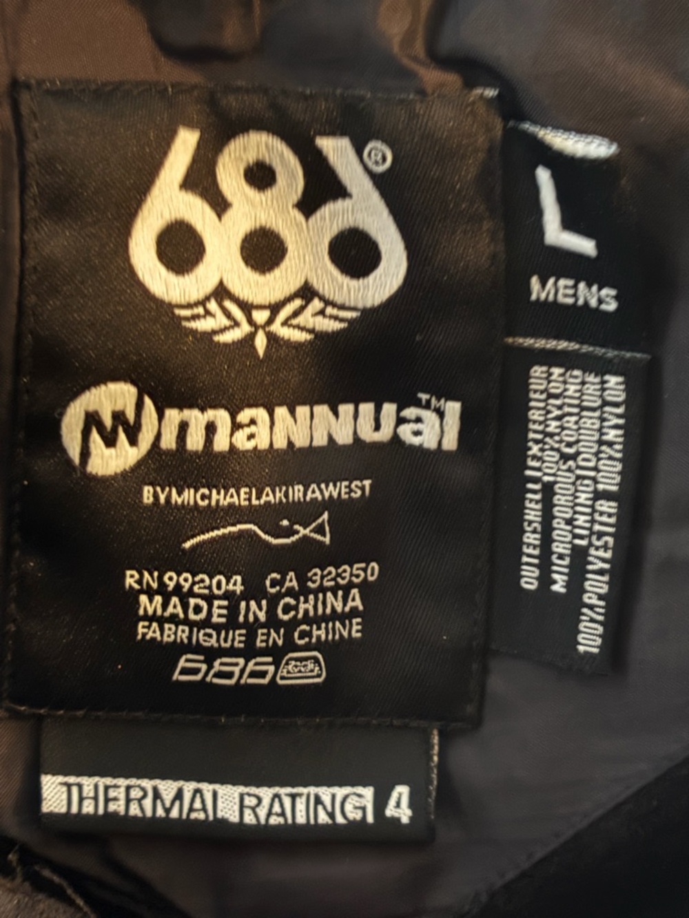 686 Mannul Snowboard Pants Mens L Black Insulated Ski‎ Snow - Picture 5 of 5